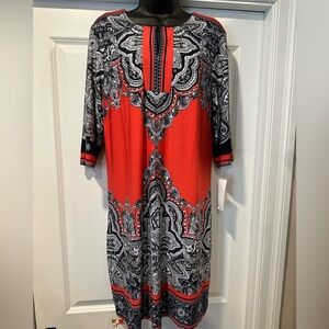 New Burgundy Faux Leather Dress - 39.5” Length